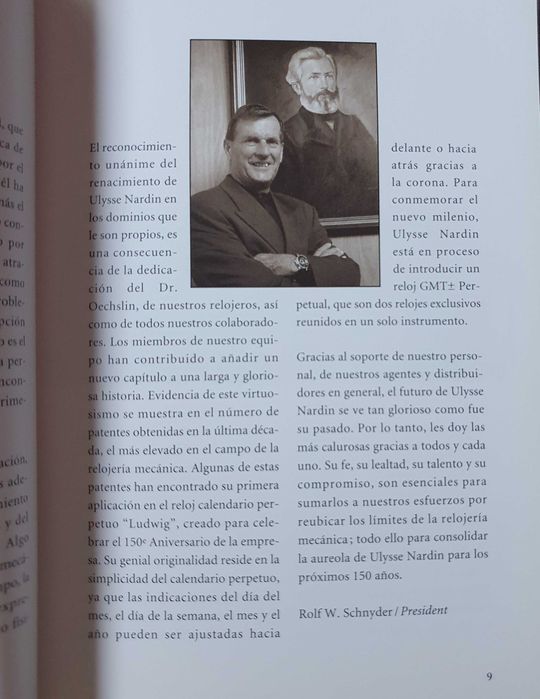 Ulysse Nardin - Catálogo / Livro Oficial de relógios - Ano 1999