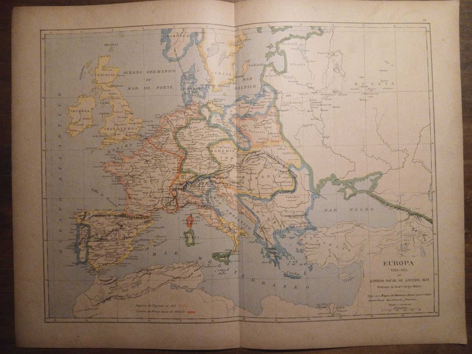 Mapa Europa 1780-1815 (Final Séc XIX, Início Sec. XX)