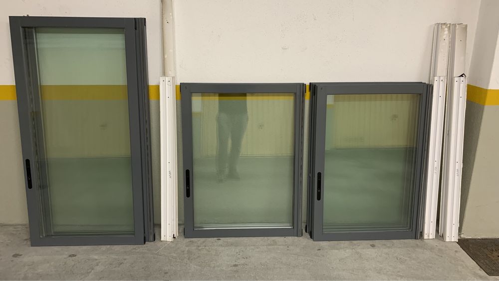 Janelas (quatro) Aluminio Antracite c/ Vidro Duplo