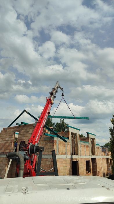 Dźwig dekarski 32m plus zwyżka, chwytak do dachówki, stół połaciowy