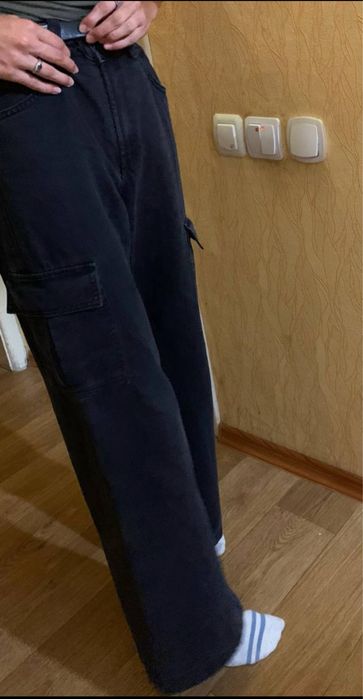 Чёрные карго джинсы