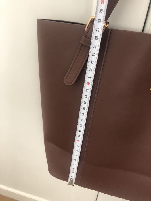 Nowa torba shopper brąz brązowa złote okucia