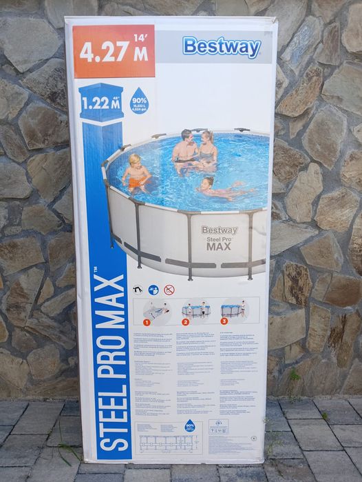 Basen ogrodowy stelarzowy + pompa