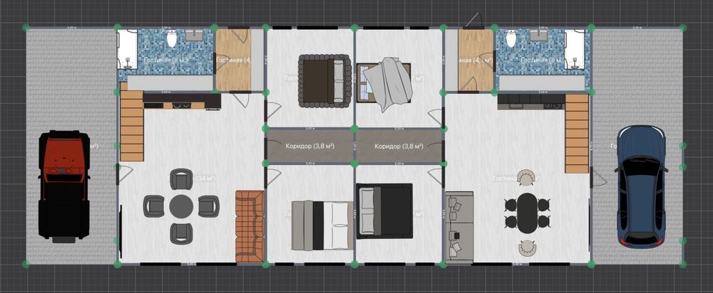 Будинок Duplex 94м2 + піднавіс для авто