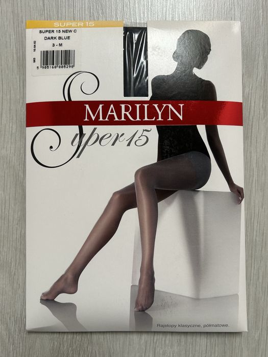 Rajstopy klasyczne półmatowe z lycry Super 15 Marilyn 3/M Dark Blue