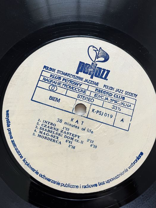 KAT 38 Minuts Of Life 1 PRESS 1987r. winyl bez okladki
