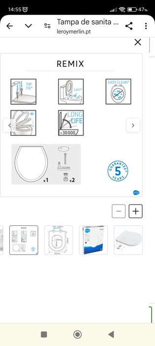 Tampa de sanita SENSEA remix white round