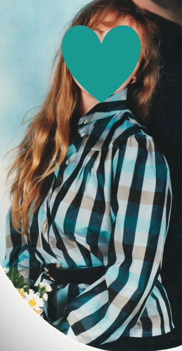 Elegancka bluzka w kratkę, vintage, lata 90. XX w.