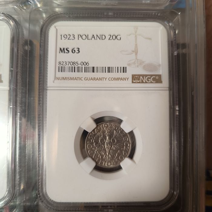 20 groszy 1923 ładne NGC MS63