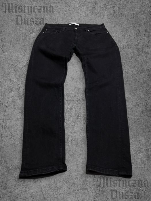 Czarne spodnie jeansowe slim fit ZARA męskie SWAG y2k alternative basic