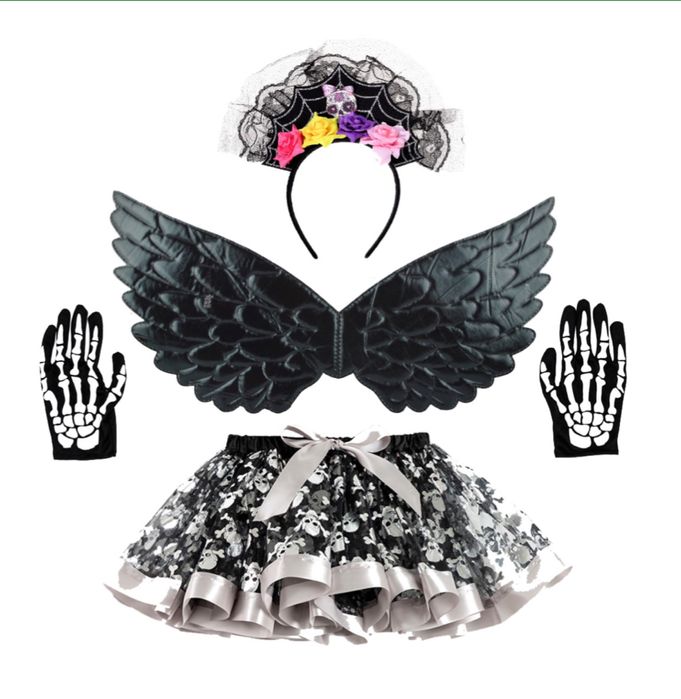 Stroj Cosplay Halloween przebranie COCO skrzydla spodniczka