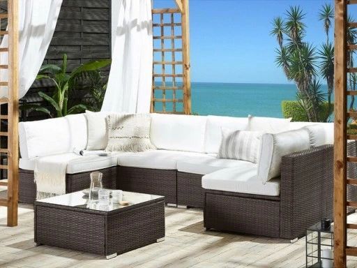 komplet rattan sofa stolik ratan 4 osoby