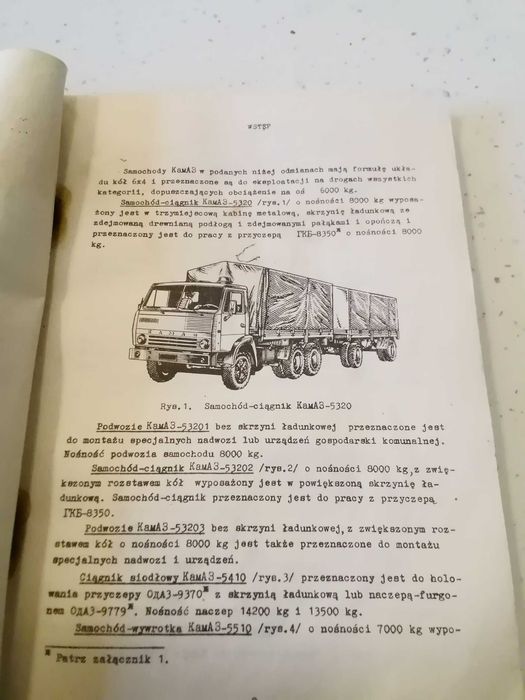 KAMAZ 5320 i jego odmiany - instrukcja eksploatacji oryginał z PRL u