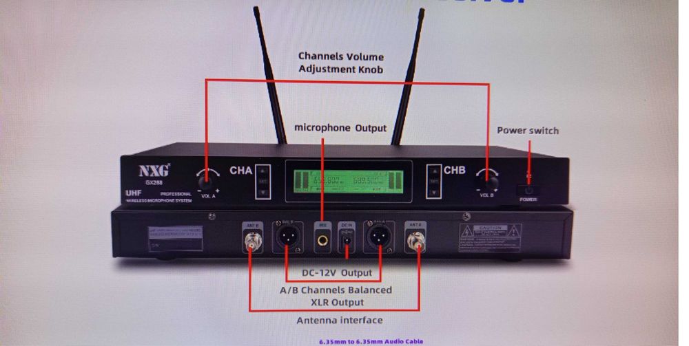 Microfones Profissional 2 Canais / Novo