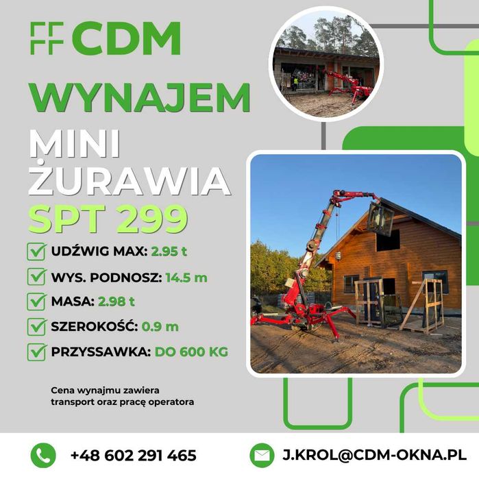 Wynajem Mini Żurawia / SPT 299 / Mini Żuraw / Warszawa
