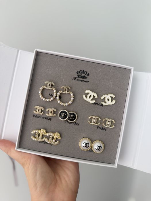 Набір сережок Chanel, сережки Chanel, серги