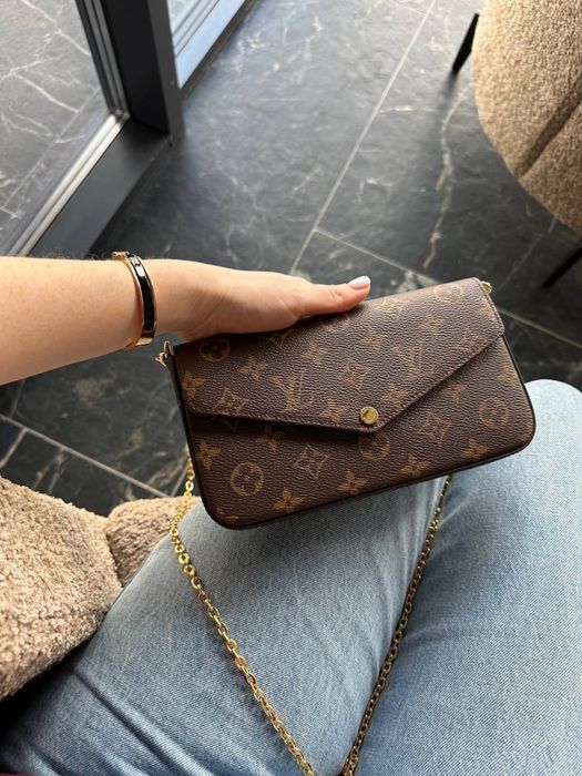 Сумка LV сумочка Louis Vuitton felicie pochette monogram canvas сумка через плече кроссбоди повний комплек бутика топ якість
