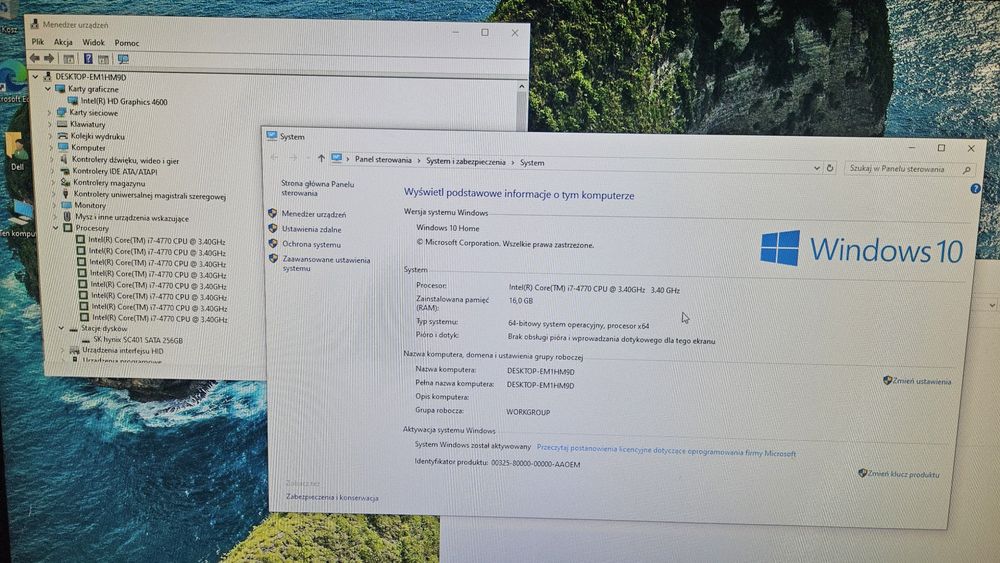 Komputer PC Dell Optiplex 3020 i7-4770K/16GB/256SSD/WIN10