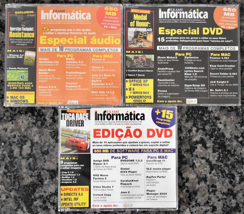 Exame Informática (3 Guias Práticos; 7 Revistas; 9 CD's/DVD's)