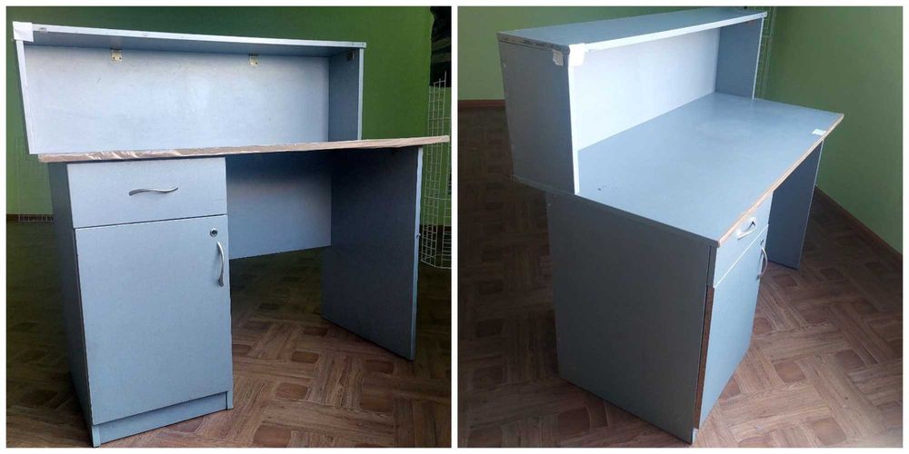 Стол офисный письменный компьютерный с тумбой и ящиком для офиса