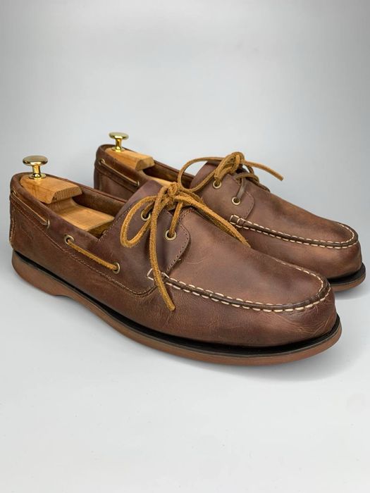 Кожаные топсайдеры Clarks мужские мокасины капитаны 47 размер оригинал