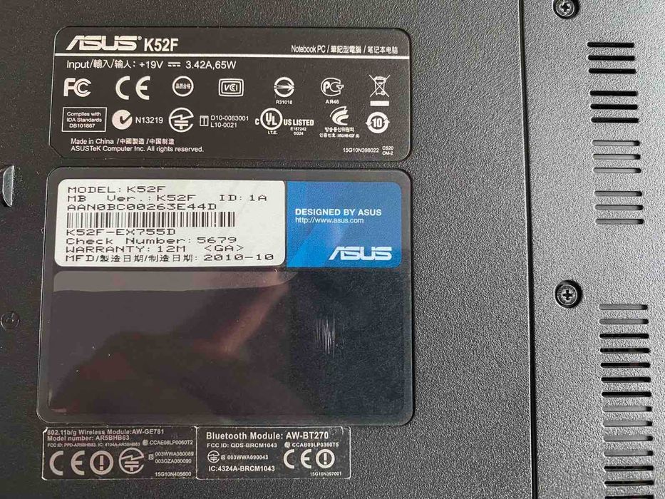 Laptop ASUS K52F