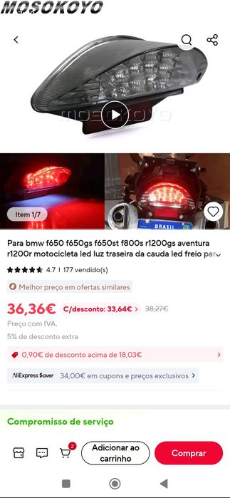 Farol para  mota BMW