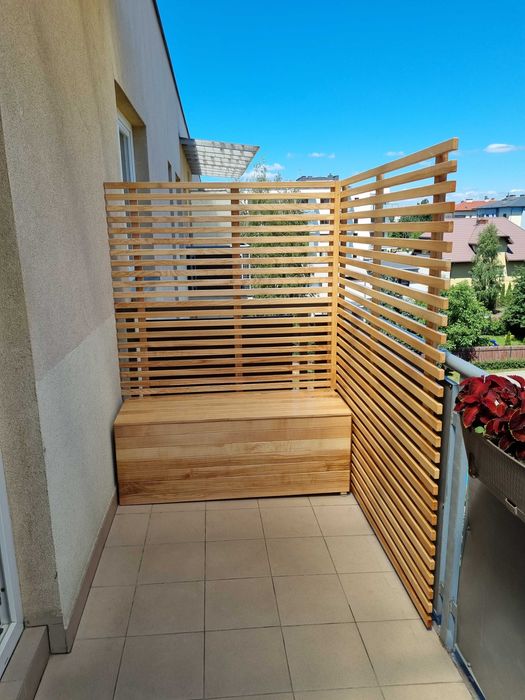 Nowoczesna donica balkonowa z pergolą skrzynia pergola balkon ogród