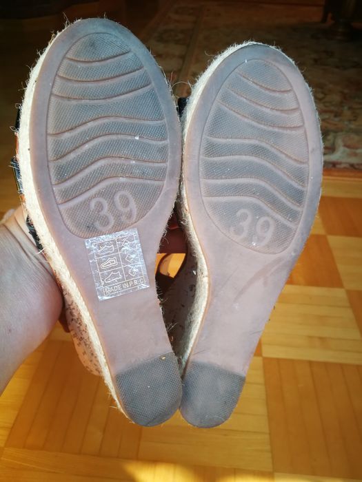 Buty damskie letnie sandały na koturnie, espadryle rozmiar 39