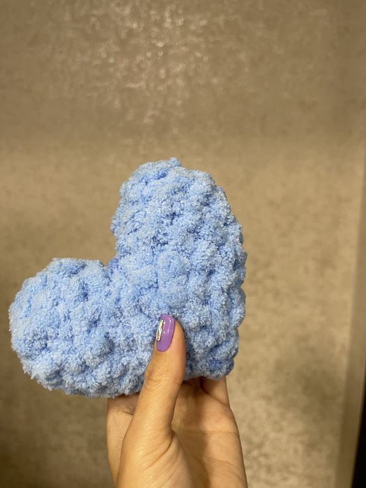 Вʼязані плюшеві сердечка/сердечко плюшевое вязаное