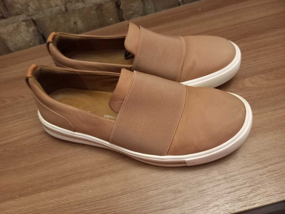 Мокасины слипоны кожаные женские Clarks unstructured р.37.