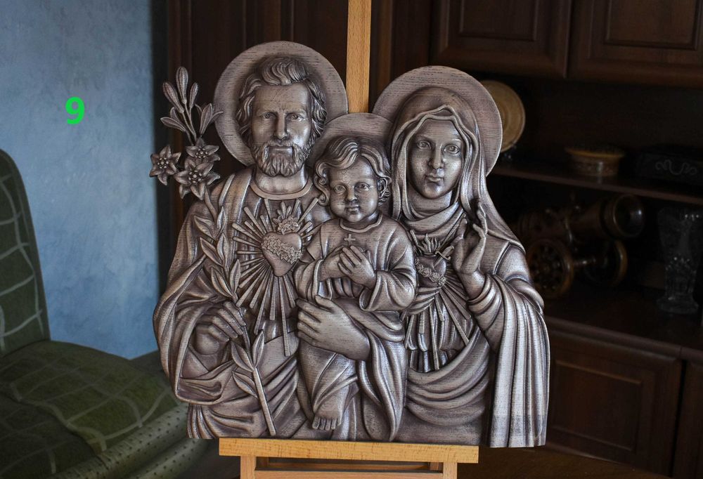 Образ Ісус, Свята Сім'я, Свята Родина, панно з дерева, ікона, образ