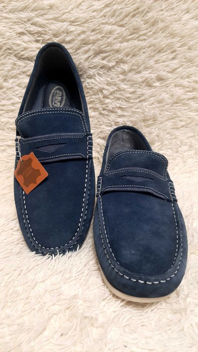 AM SHOE COMPANY (46р) шкіряні мокасини супер абсолютно нові .