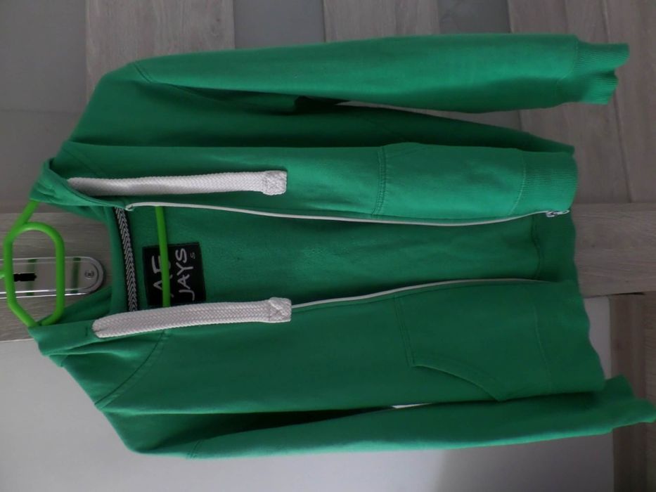 Bluza męska zielona rozpinana z kapturem