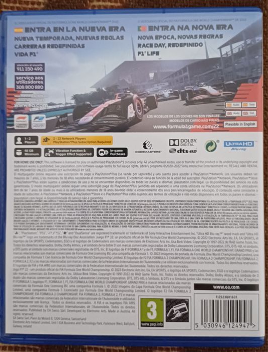 Jogo EA SPORTS F1 22 PS5