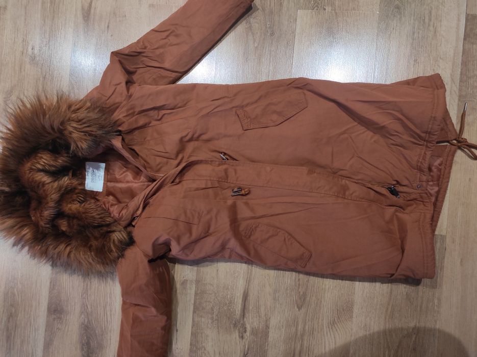 Cieplutko dłuższą kurtka z croppa