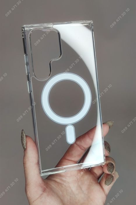 Прозорий чохол MagSafe Samsung S24 Ultra 23 Ultra чехол прозрачный FE