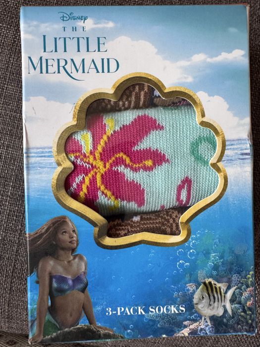 Nowe skarpetki Mała Syrenka Little Mermaid 23/26 1 kpl-3pary Disney