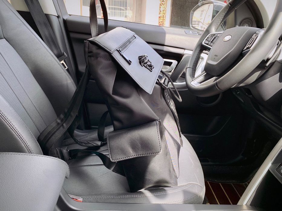 VERSACE рюкзак портфель ранец мужской черный кожаный