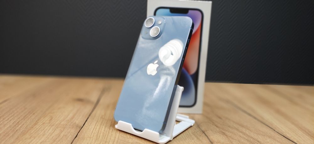 iPhone 14 у блакитному кольорі (Blue) e-sim / neverlock / 128 GB /магазин /ГАРАНТІЯ