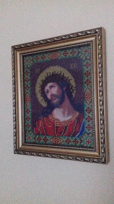 Продам ікону, вишиту чеським бісером