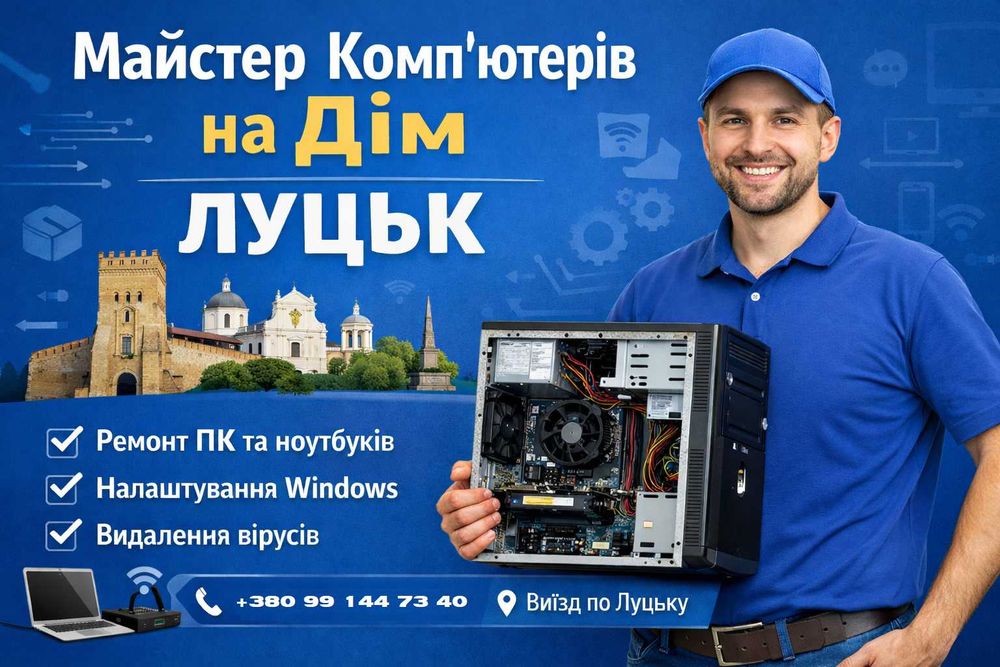 Ремонт комп'ютерів та ноутбуків на виїзд до клієнта швидко та якісно