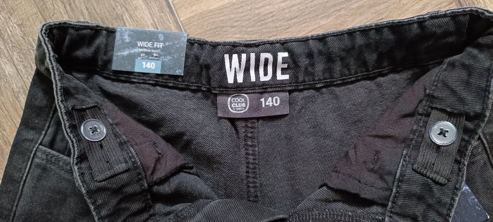 Spodnie jeansowe dziewczęce szerokie nogawki