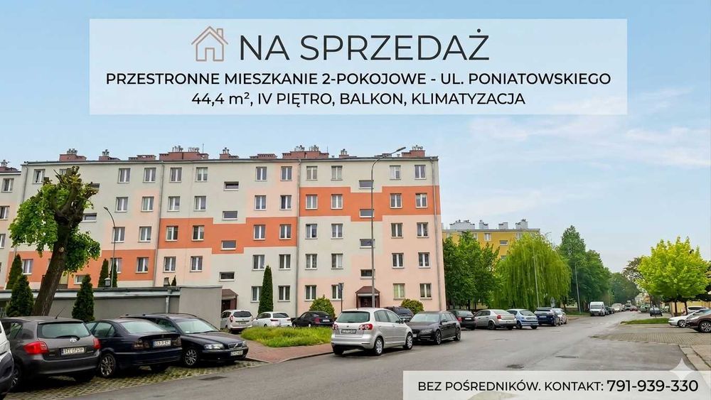 NOWA CENA 2-pokojowe mieszkanie- Bez pośredników! Klimatyzacja (44,4 m²) - Więcej