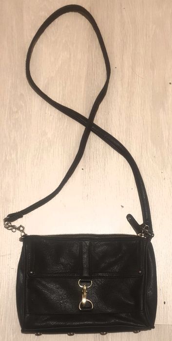 Torebka torba mała czarna F&F eko skóra łańcuszek