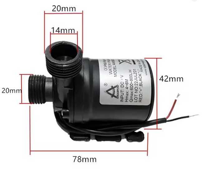 Насос водяной погружной бессчеточный рециркуляционный миниатюрный 12v