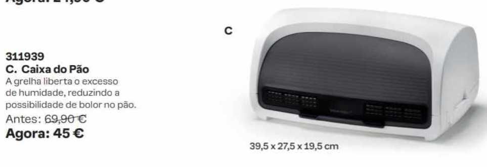 Caixa pão tupperware promoção