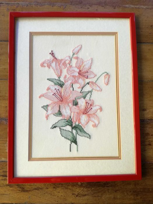 Quadro em ponto de cruz flores