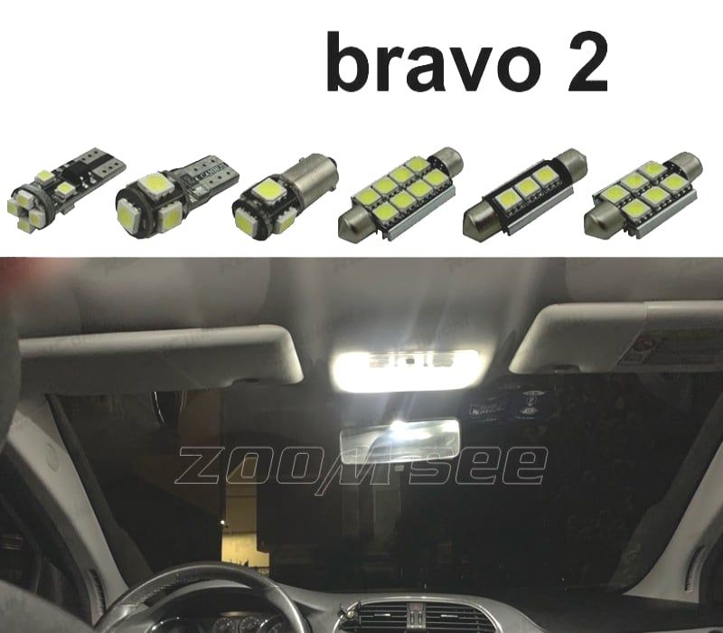 KIT COMPLETO 10 LAMPADAS LED INTERIOR PARA FIAT BRAVO 2 MK2 07-16