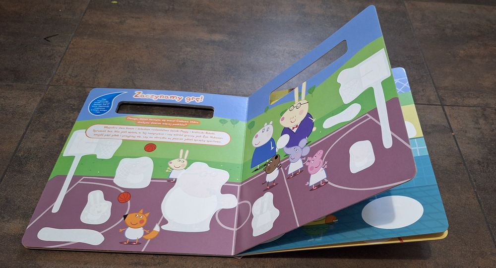 Kolorowanka wodna Świnka Peppa jaki to sport. Nowa